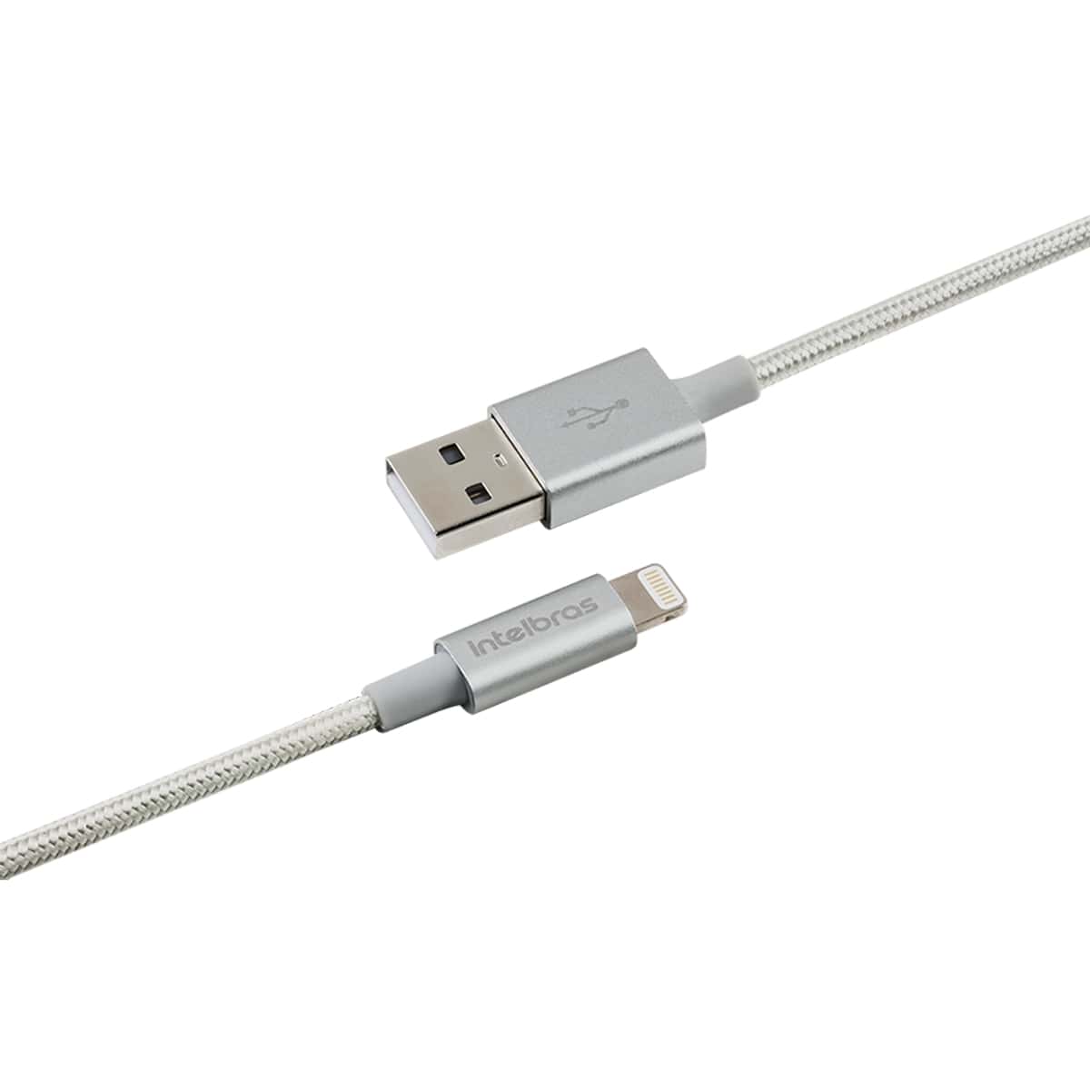 Cabo USB-A para Lightning de 1,5m em Nylon Branco EUAL 15NB Intelbras