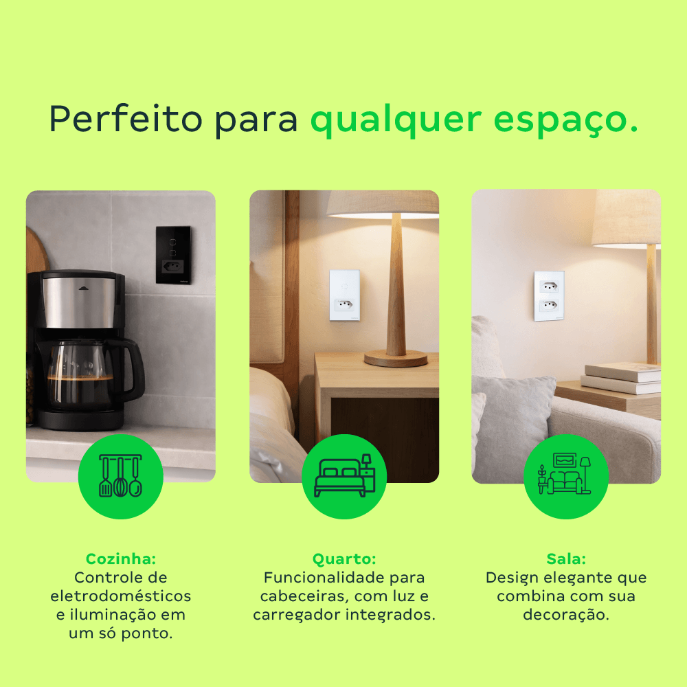 Tomada com Interruptor Inteligente Wi-Fi Branco ETW 1021 Intelbras