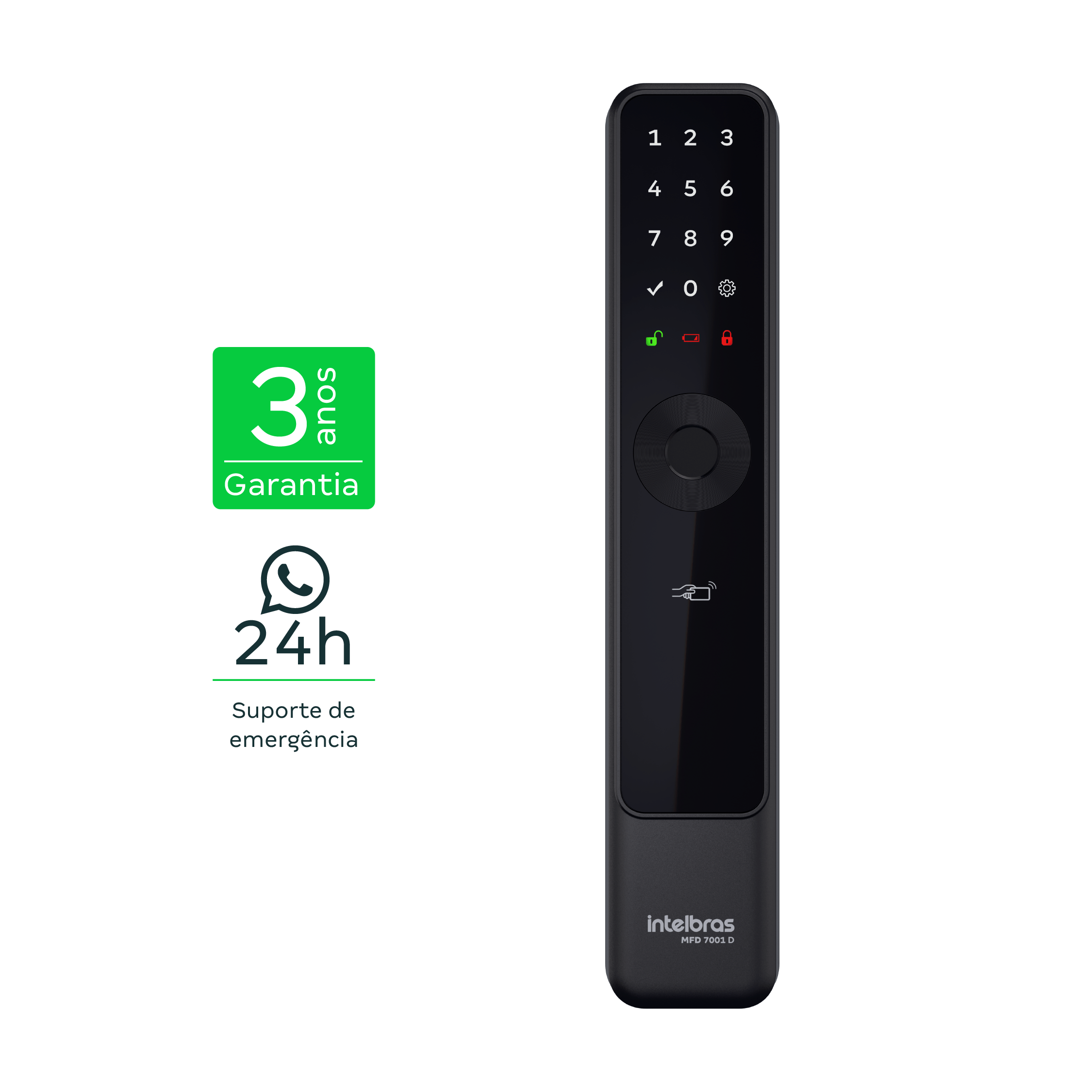 Fechadura Inteligente de Embutir sem Maçaneta MFD 7001 D Intelbras