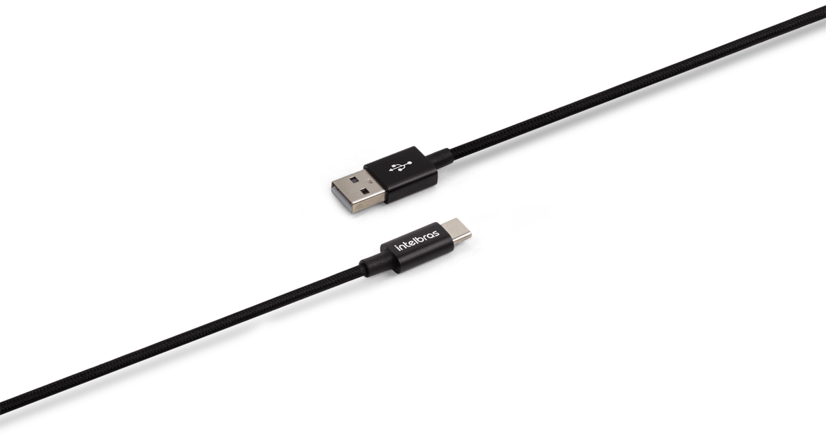 Cabo USB-C 1,5m em Nylon Preto Intelbras EUAC 15NP