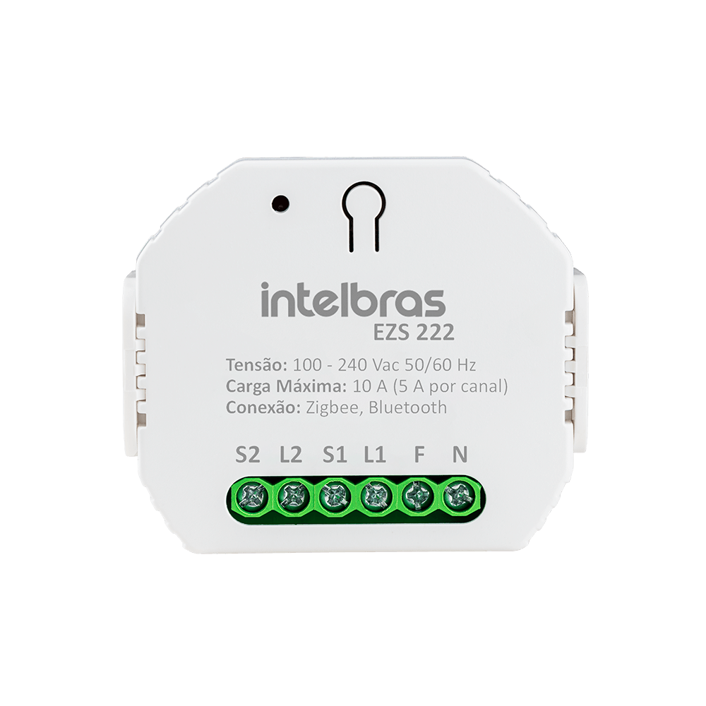 Minicontrolador Inteligente Zigbee EZS 222 Intelbras para 2 Interruptores