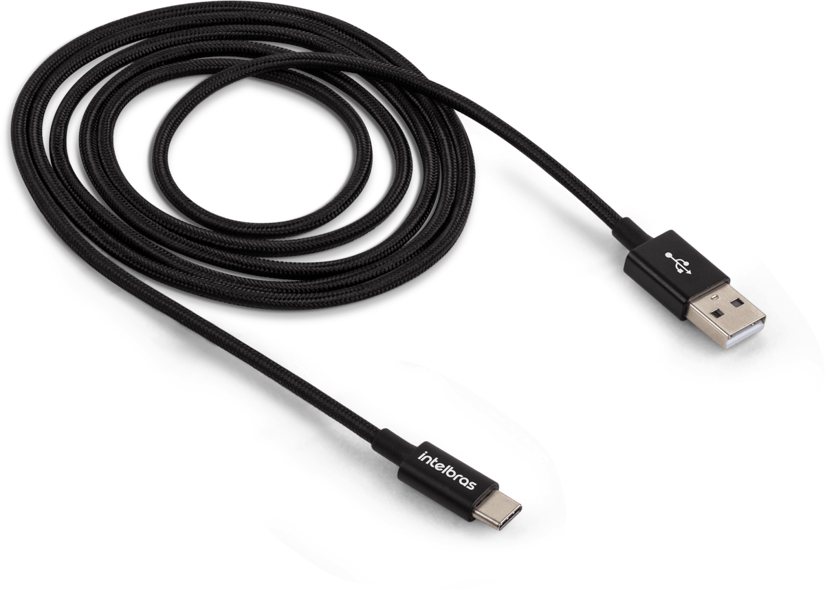 Cabo USB-C 1,5m em Nylon Preto Intelbras EUAC 15NP