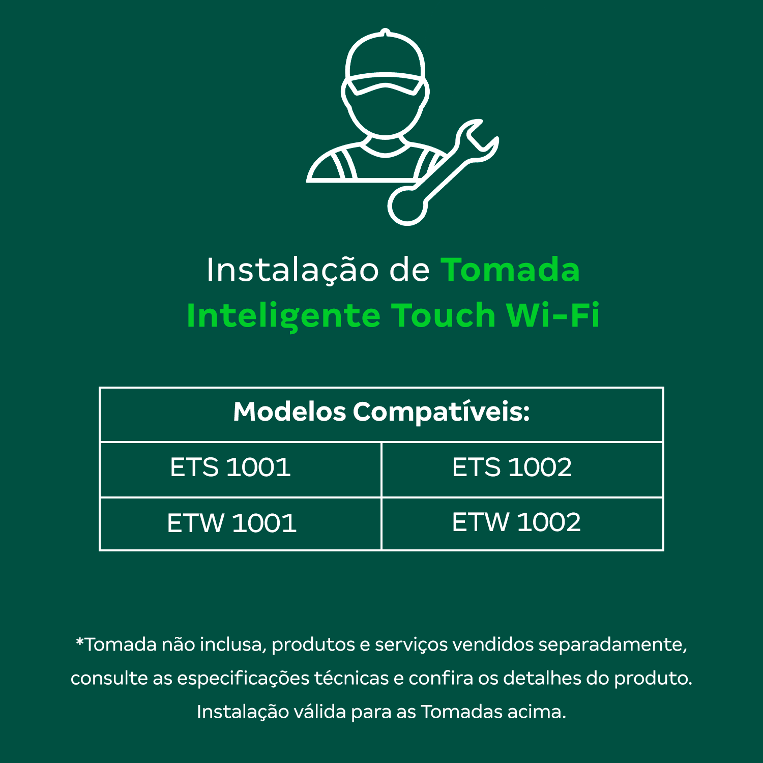 Serviço de Instalação de Tomada Inteligente Touch WI-FI