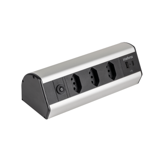 Protetor Eletrônico de Bancada EPE 4003 Intelbras com 3 tomadas e 2 USB