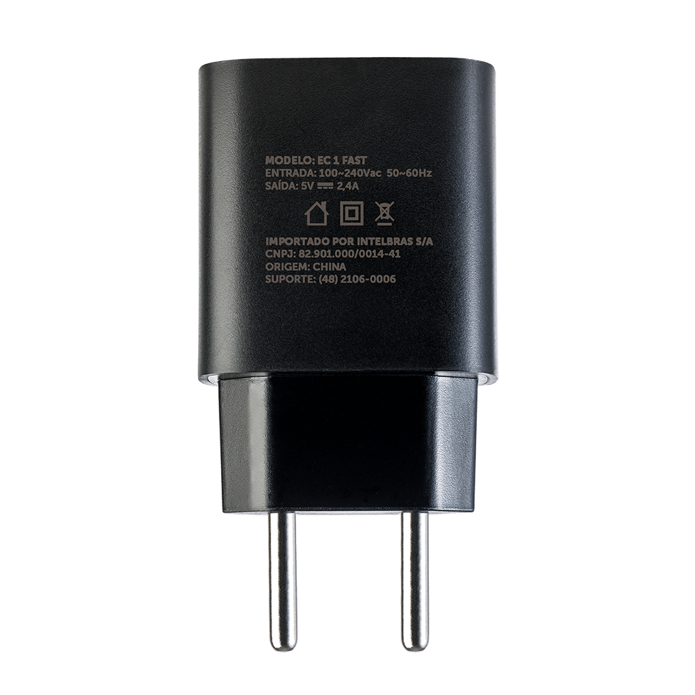 Carregador USB EC1 Fast Preto Intelbras
