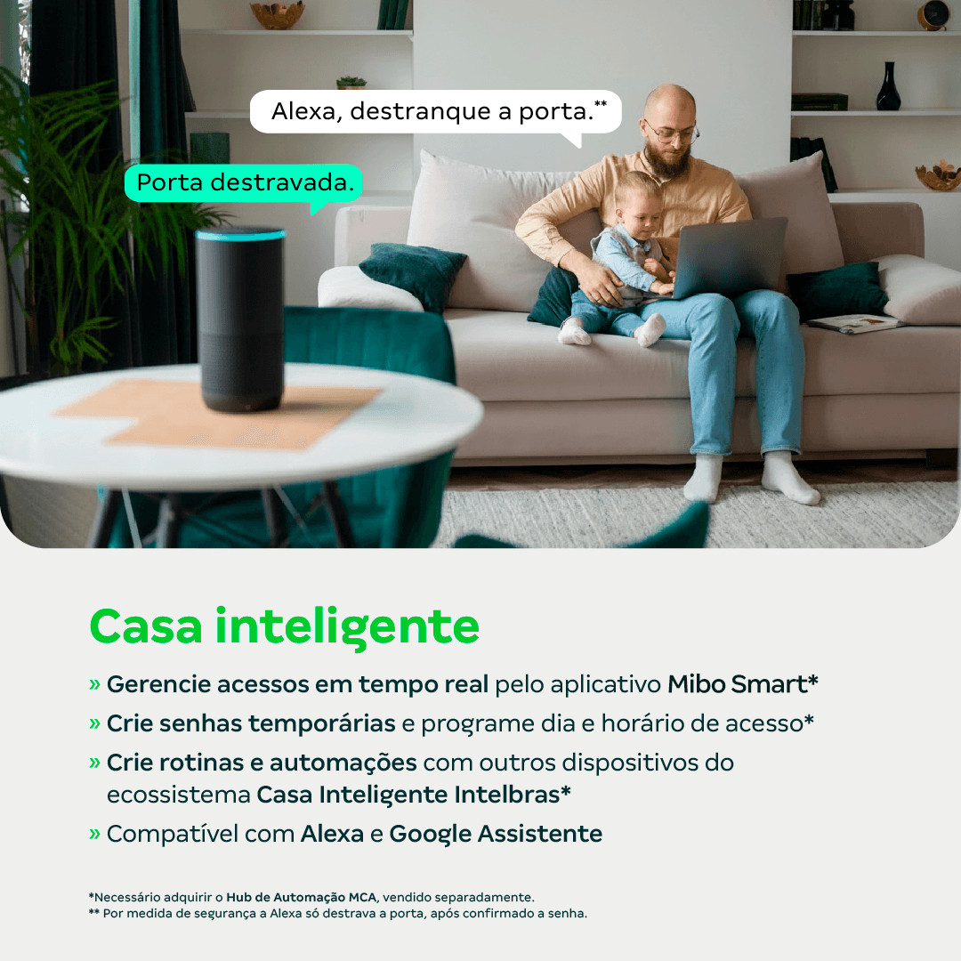 Fechadura Inteligente de Embutir sem Maçaneta MFR 7001 V Intelbras