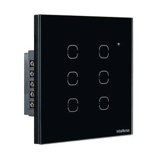 Interruptor Touch WI-FI 6 Teclas EIW 1006 Preto Intelbras