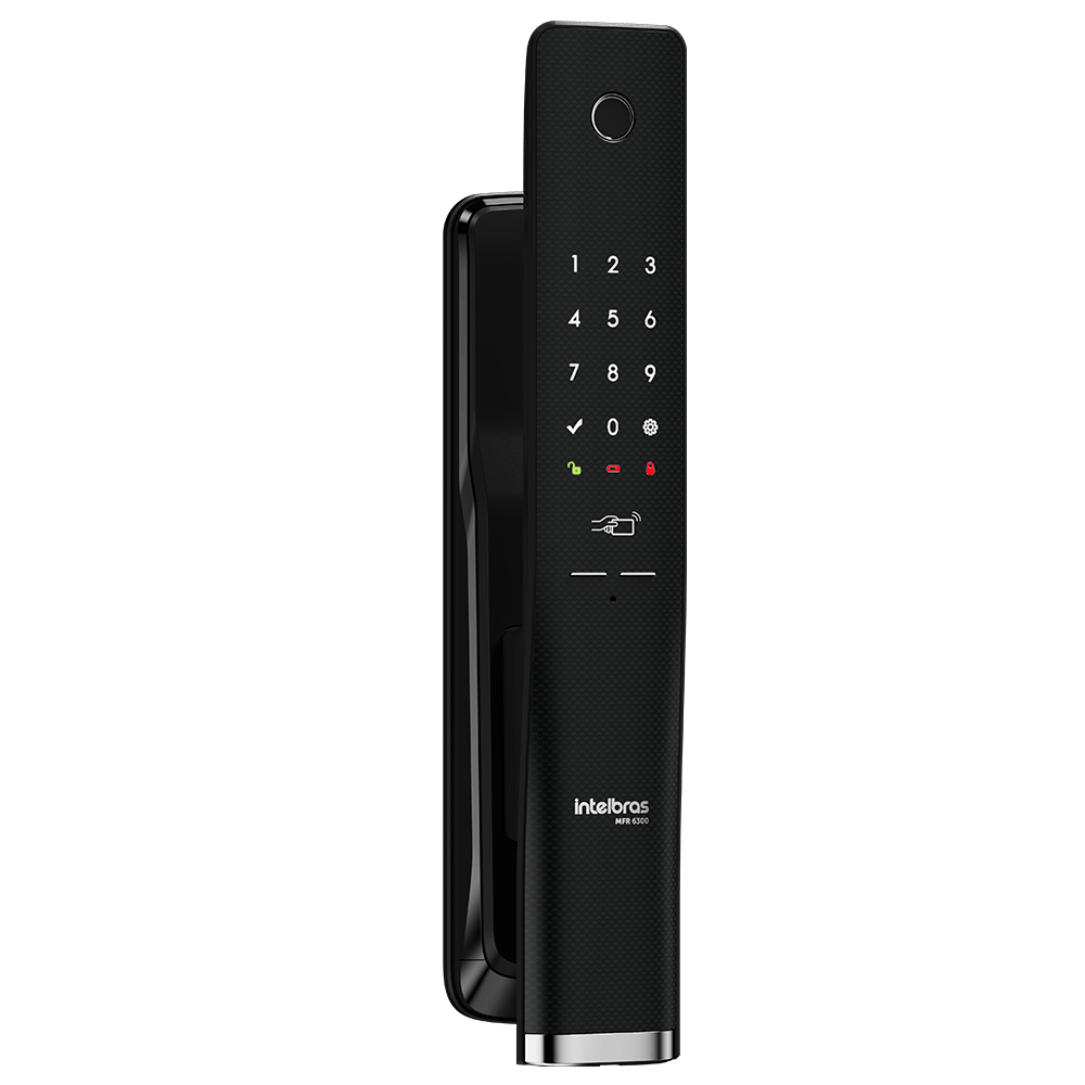 Fechadura Inteligente Push & Pull de Embutir MFR 6300 Preta Intelbras