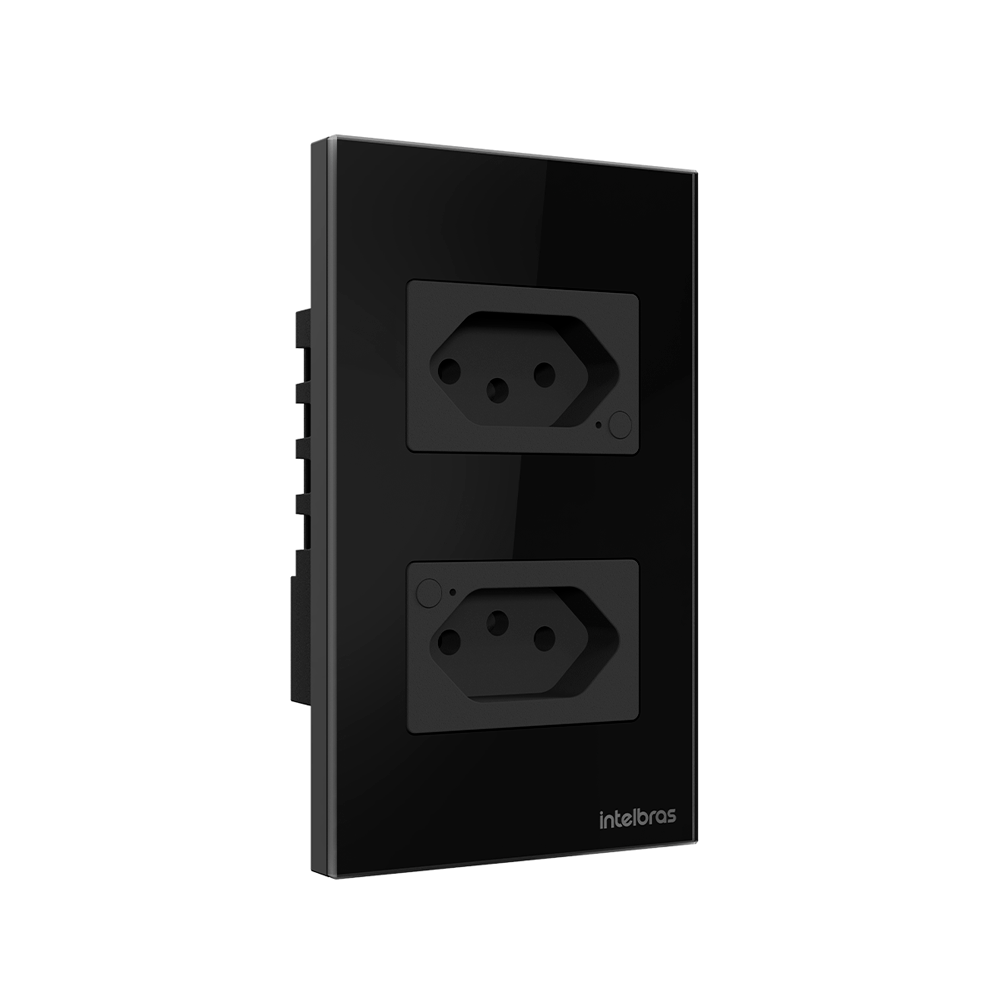 Tomada Dupla Inteligente Wi-Fi ETS 1002 Preto Intelbras