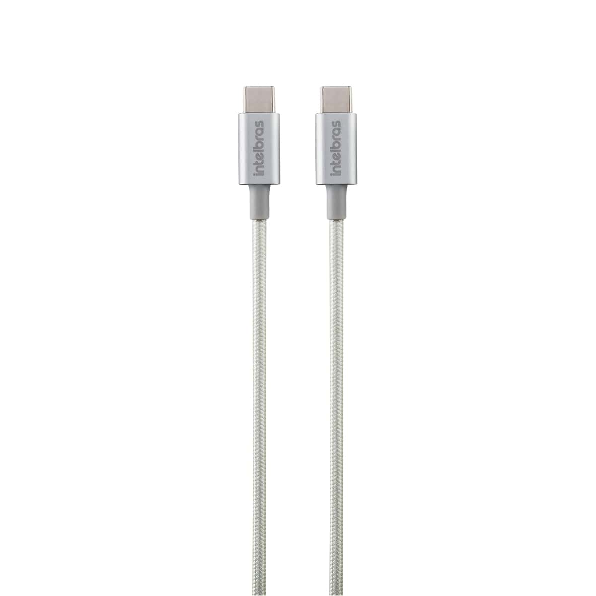 Cabo USB-C para USB-C de 1,5m em Nylon Branco EUCC 15NB Intelbras