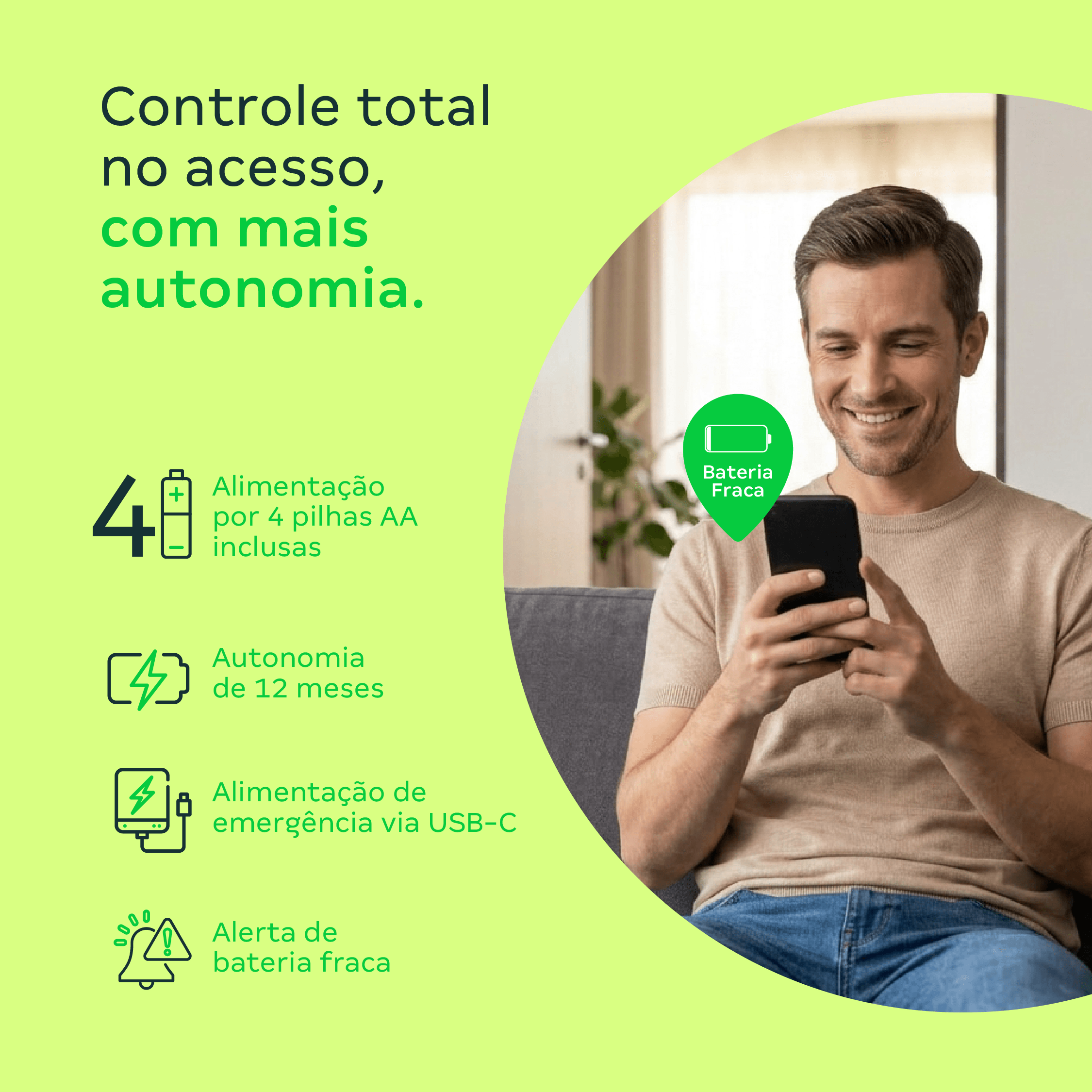 Fechadura Inteligente de Embutir com Maçaneta MFD 7000 D Intelbras
