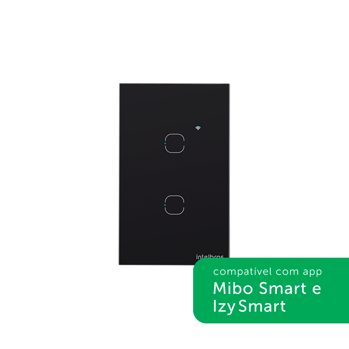 Interruptor Inteligente Touch Wi-Fi 2 Teclas Preto - Intelbras EWS 1002 PT