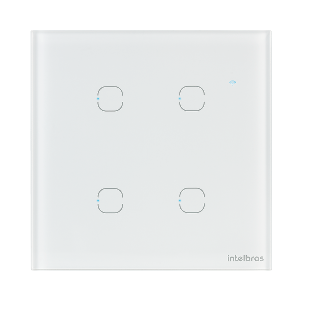 Interruptor Smart Wi-Fi Touch 4 teclas EWS 1004 Branco Intelbras