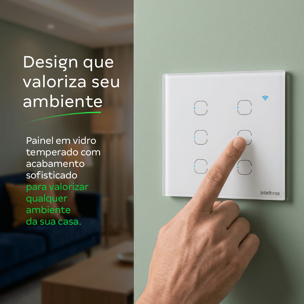Interruptor Inteligente Zigbee Touch 6 Botões EIZ 1006 Preto Intelbras