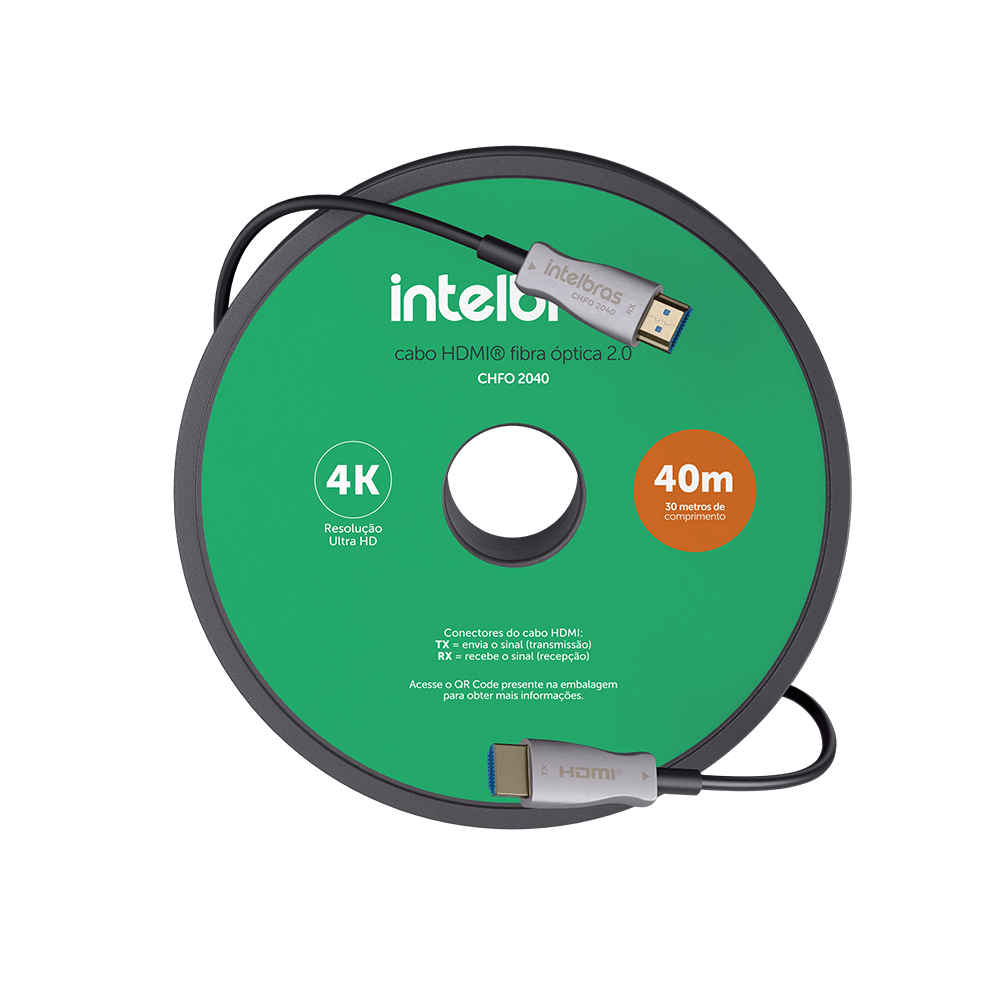 Cabo HDMI Fibra óptica 2.0 CHFO 2040 Intelbras