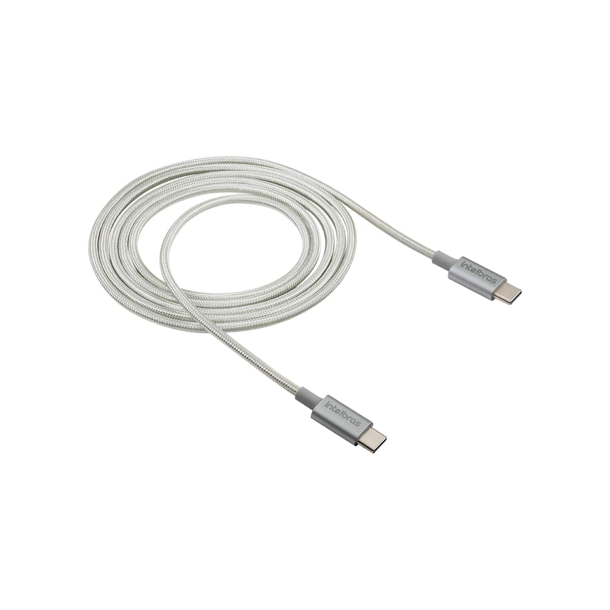 Cabo USB-C para USB-C de 1,5m em Nylon Branco EUCC 15NB Intelbras