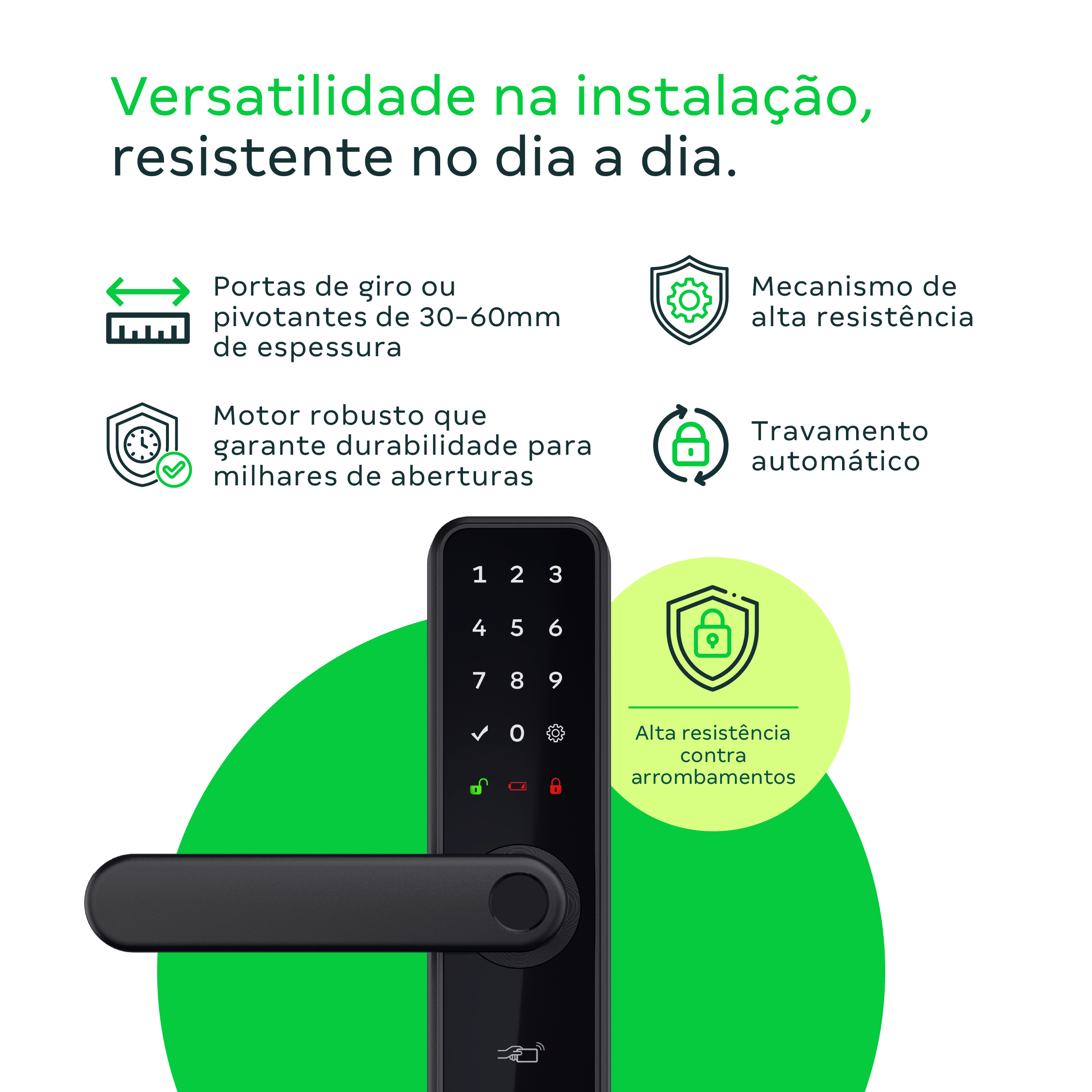 Fechadura Inteligente de Embutir com Maçaneta MFD 7000 D Intelbras