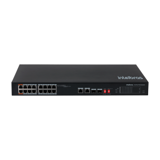 Switch Não Gerenciável 16 Portas Fast e 2 Portas SFP SF 1822 HI PoE Preto Intelbras