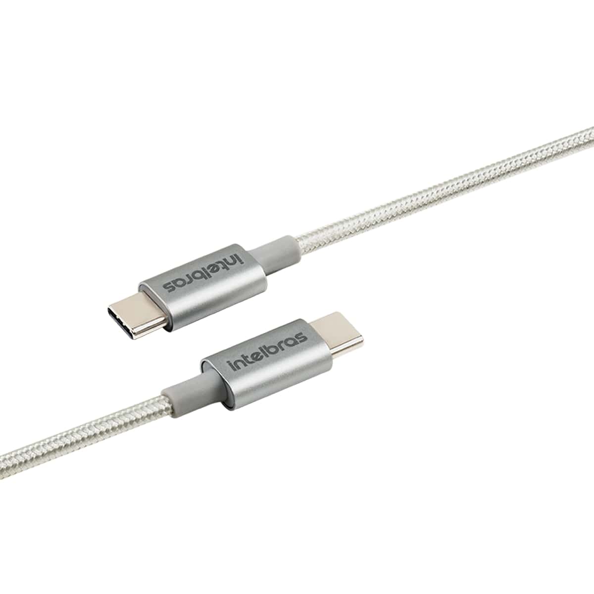 Cabo USB-C para USB-C de 1,5m em Nylon Branco EUCC 15NB Intelbras