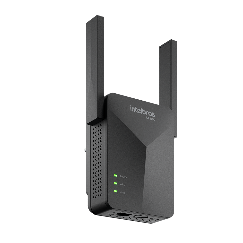 Extensor Mesh Cobertura de Até 100m² Wi-Fi 6 EX 1500 Preto Intelbras
