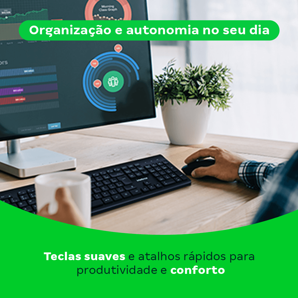Kit Teclado e Mouse Sem Fio Intelbras CSI1020 Preto