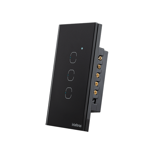 Interruptor Inteligente Wi-Fi Touch 3 teclas Preto EIW 1003 Intelbras