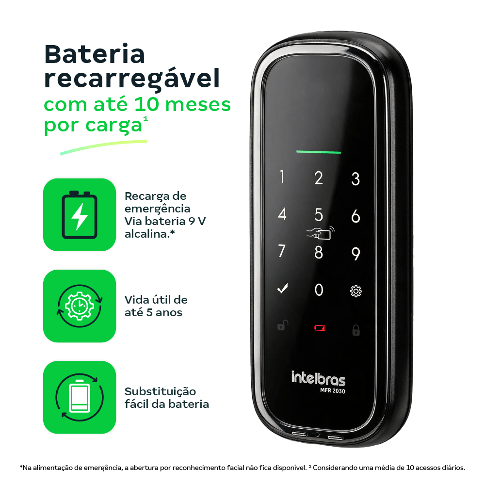 Fechadura Inteligente MFR 2030 Intelbras com Reconhecimento Facial