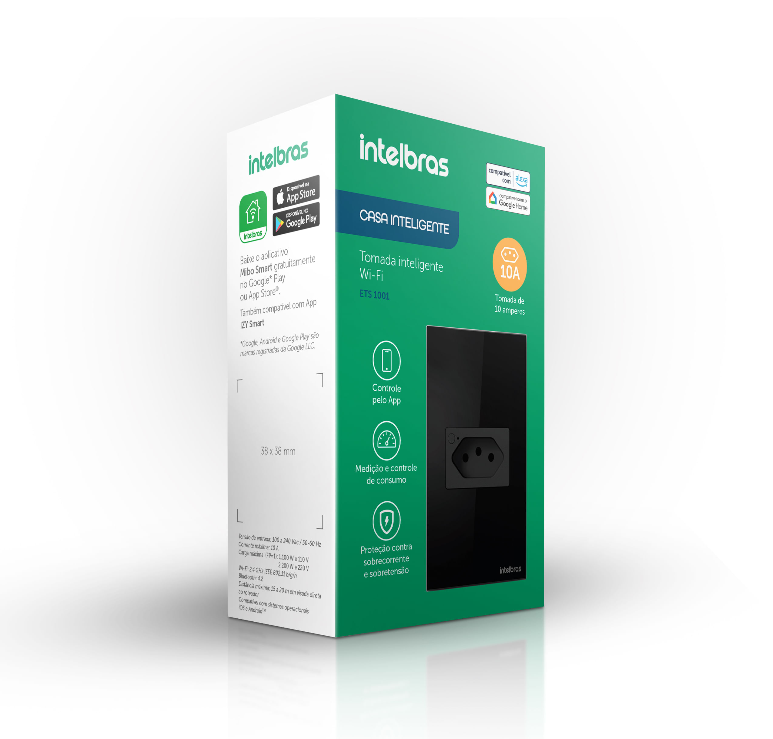 Tomada Inteligente Wi-Fi ETS 1001 Preto Intelbras