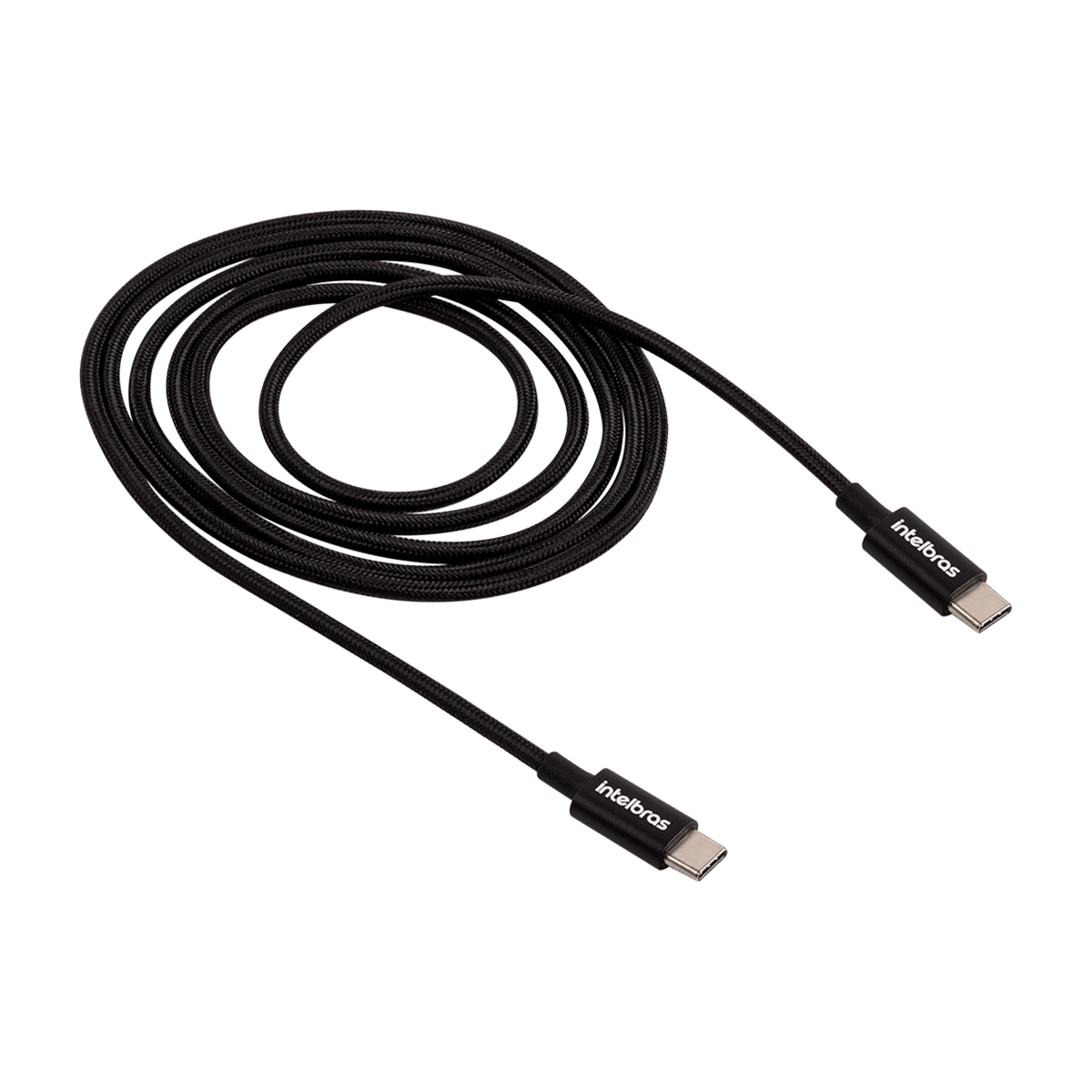 Cabo USB-C 1,5m em Nylon Intelbras EUCC 15NP Preto