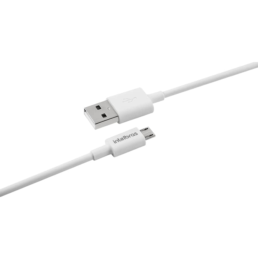 Cabo USB-A para Micro USB de 1,2m em PVC Branco EUAB 12PB Intelbras