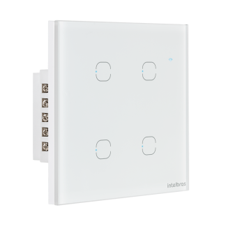 Interruptor inteligente Wi-Fi Touch 4 teclas Branco EIW 1004 Intelbras