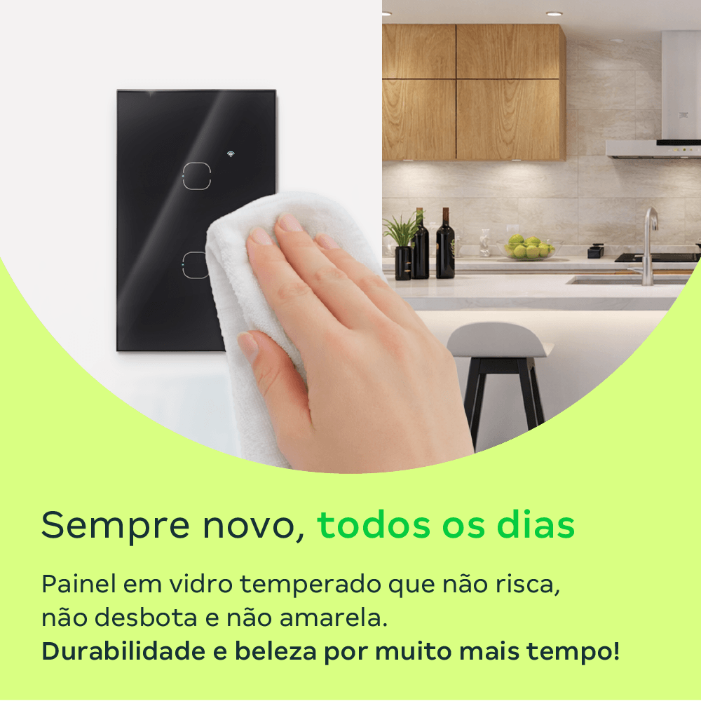Interruptor inteligente Wi-Fi Touch 4 teclas Preto EIW 1004 Intelbras