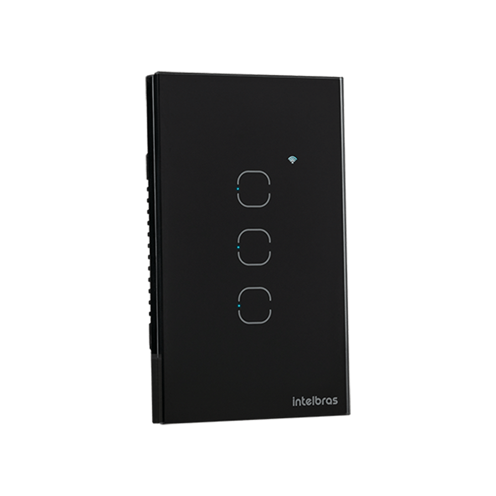 Interruptor inteligente Wi-Fi Touch Smart Zigbee 3 teclas Preto EZS 1003 Intelbras