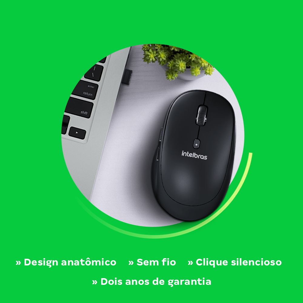 Mouse Sem Fio Intelbras MSI200 Clique Silencioso