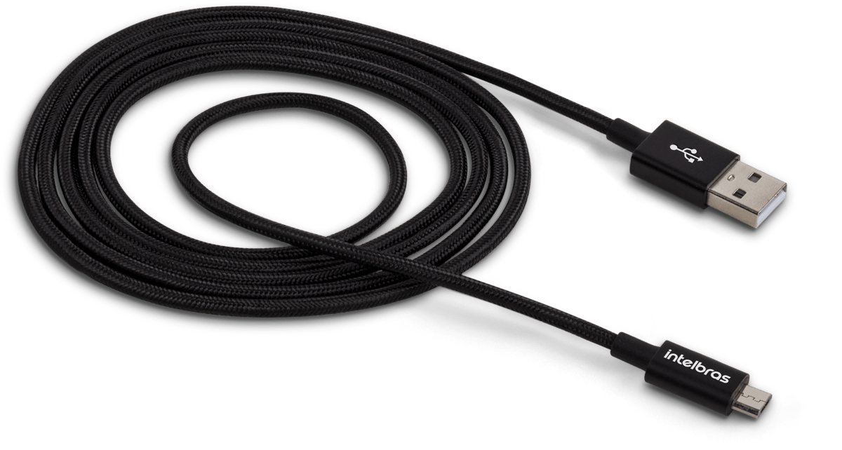 Cabo Micro USB 1,5m Nylon Preto Intelbras EUAB 15NP