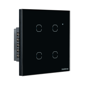 Interruptor inteligente Wi-Fi Touch 4 teclas Preto EIW 1004 Intelbras