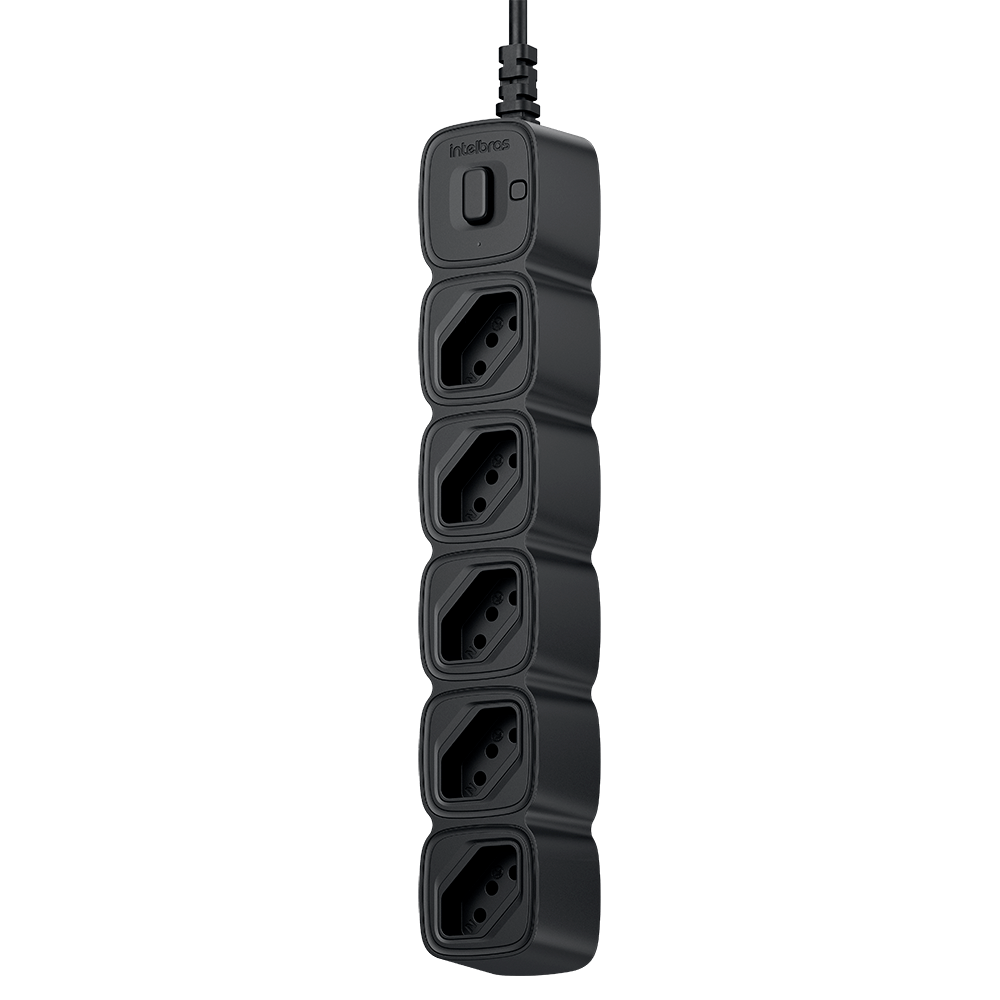 Protetor Eletrônico Intelbras com 5 tomadas EPE 2005+ Preto