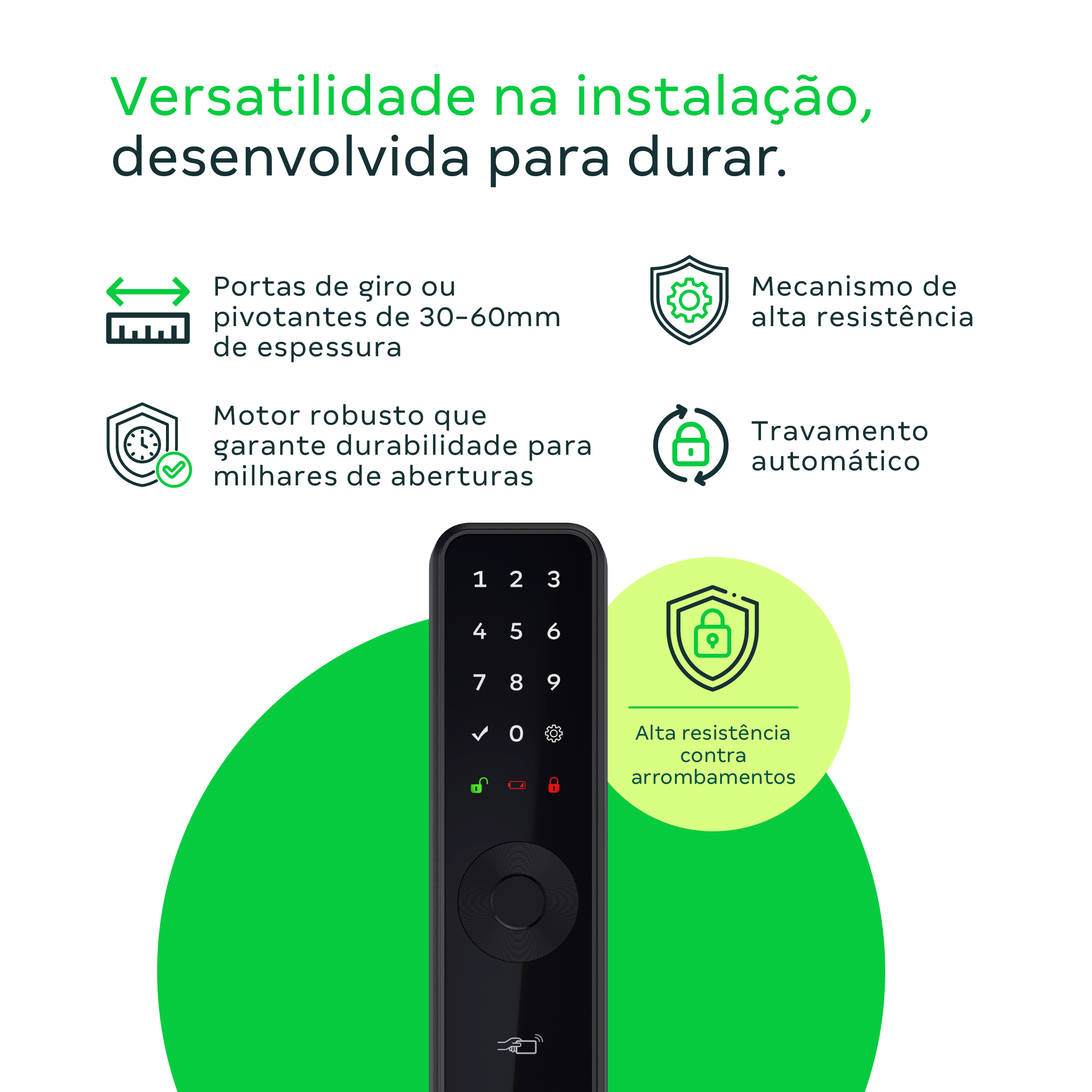 Fechadura Inteligente de Embutir sem Maçaneta MFD 7001 D Intelbras