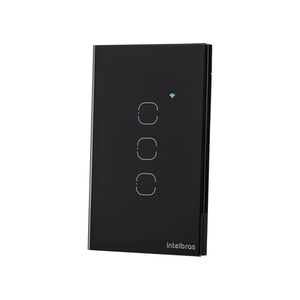 Interruptor inteligente Wi-Fi Touch Smart Zigbee 3 teclas Preto EZS 1003 Intelbras