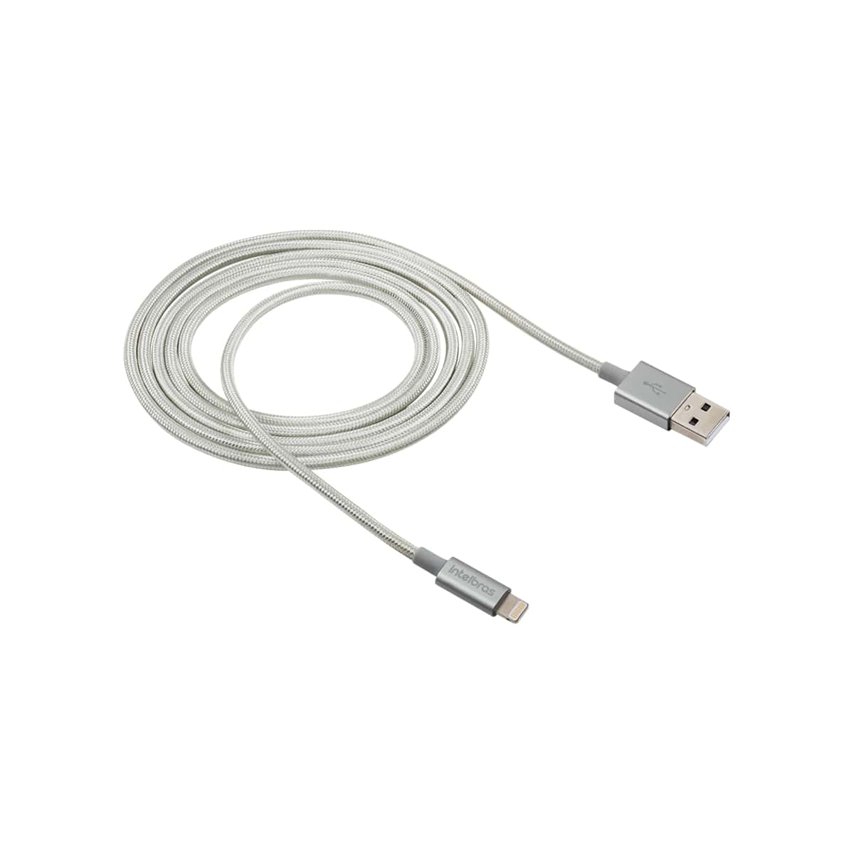 Cabo USB-A para Lightning de 1,5m em Nylon Branco EUAL 15NB Intelbras
