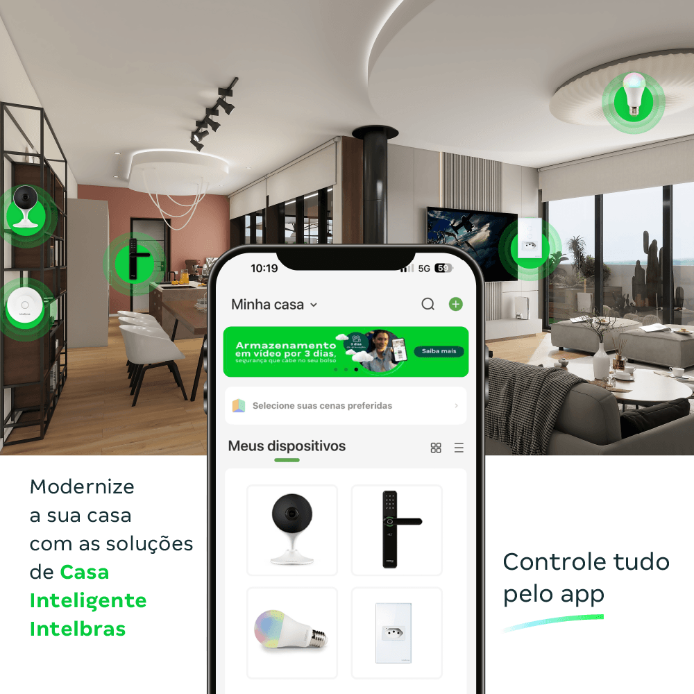 Tomada com Interruptor inteligente Wi-Fi Touch Preto ETW 1011 Intelbras