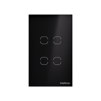 Interruptor Inteligente Wifi Touch 4 Teclas EIW 1004S Preto Intelbras