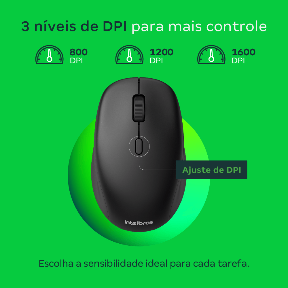 Mouse sem Fio Intelbras MSI1015 Preto