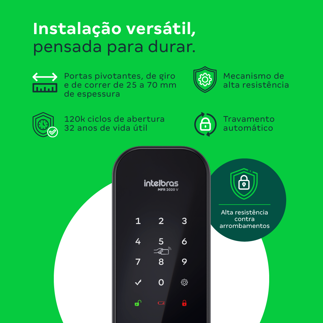 Fechadura Inteligente de Sobrepor MFR 2020 V Intelbras
