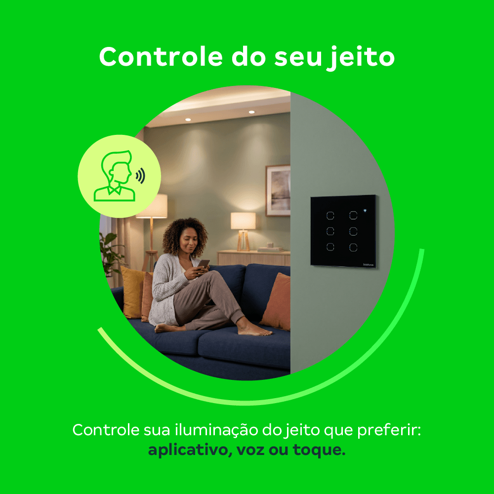 Interruptor Inteligente Zigbee Touch 6 Botões EIZ 1006 Preto Intelbras