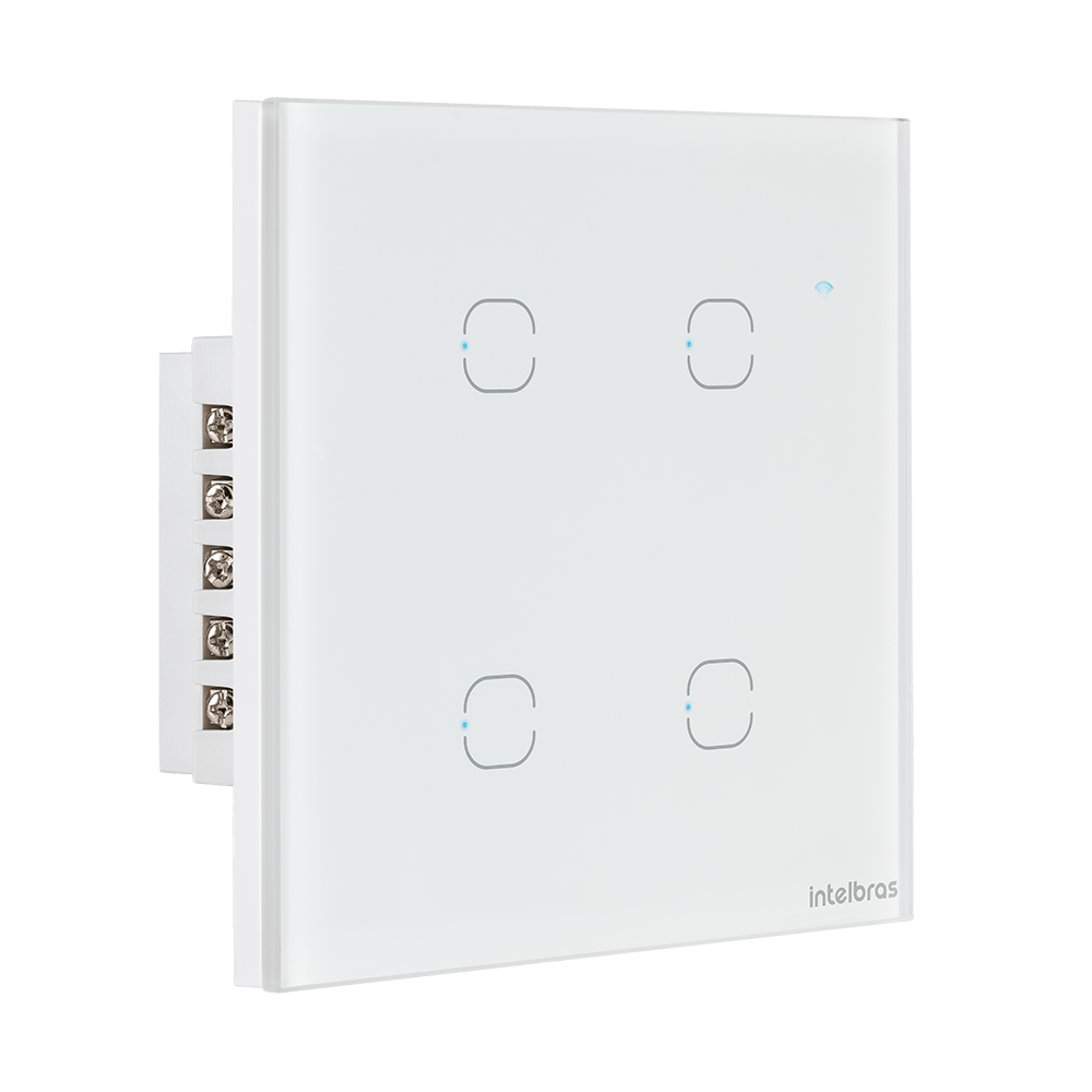 Interruptor Smart Wi-Fi Touch 4 teclas EWS 1004 Branco Intelbras
