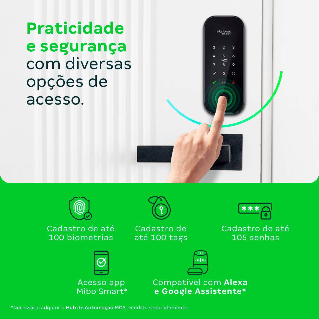 Fechadura Inteligente de Sobrepor MFR 2020 V Intelbras