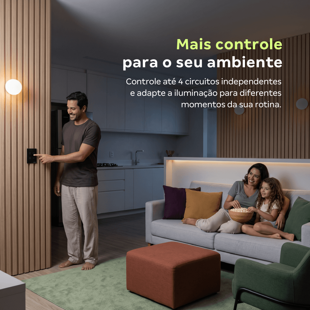 Interruptor Inteligente Wifi Touch 4 Teclas EIW 1004S Branco Intelbras