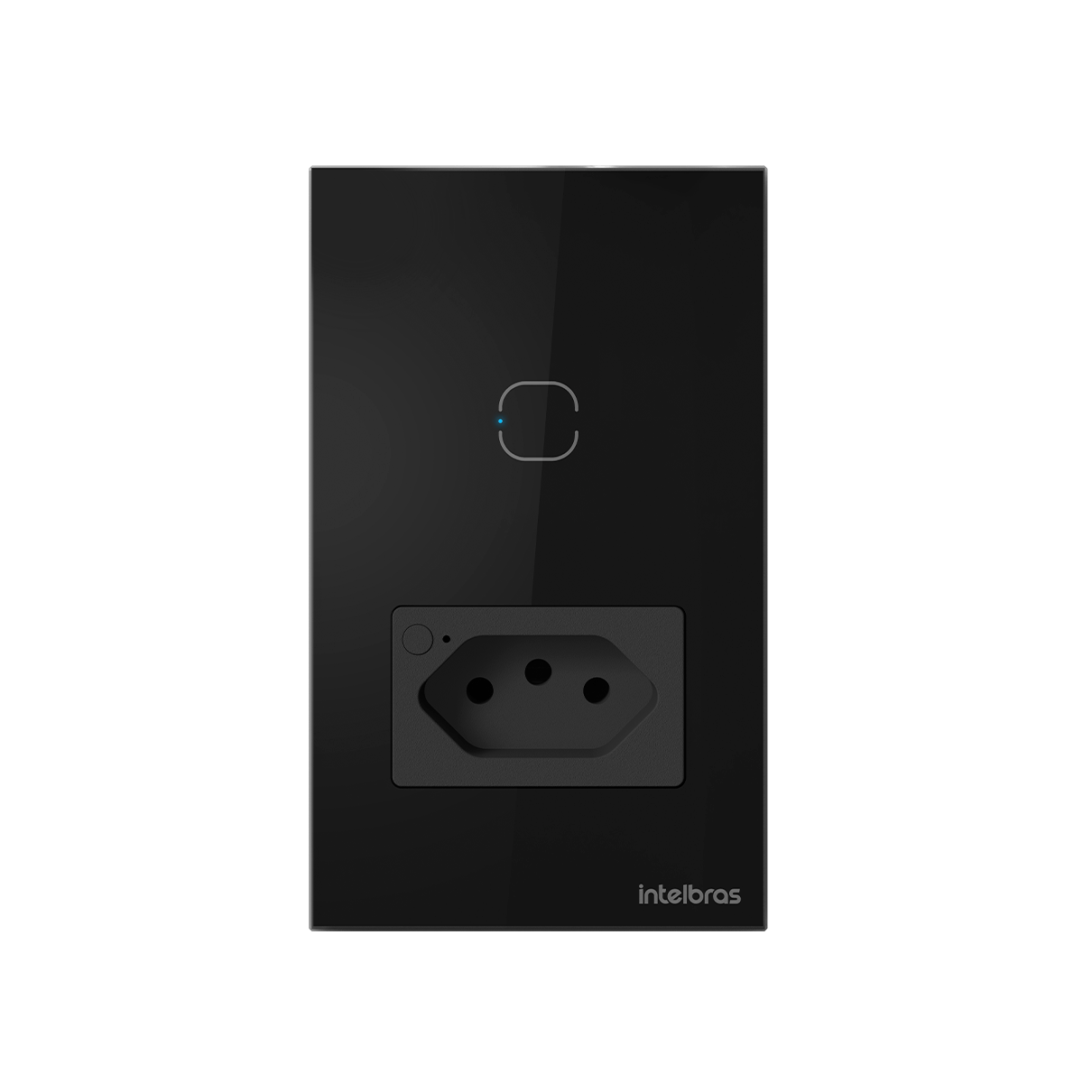 Tomada com Interruptor inteligente Wi-Fi Touch Preto ETW 1011 Intelbras