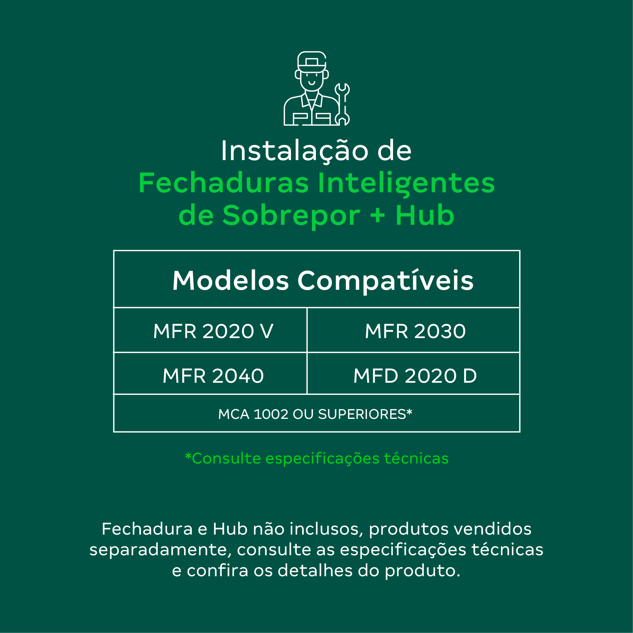 Serviço de Instalação de Fechadura Digital de Sobrepor e Instalação de Hub/Central